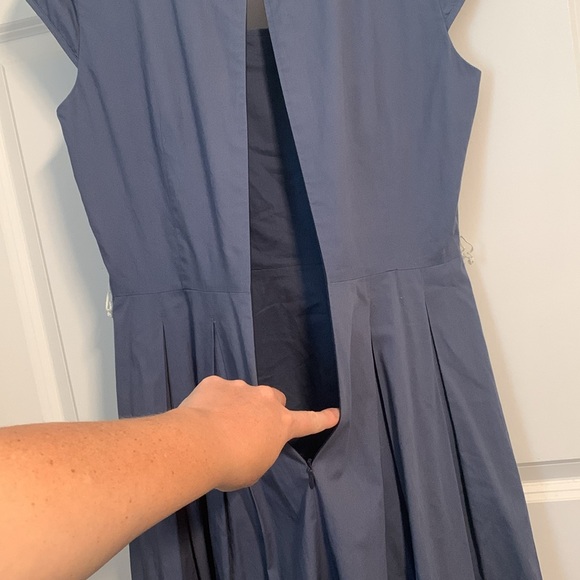 Oscar by Oscar de la Renta cap sleeve embroidered pleated a-line dress - Picture 7 of 10